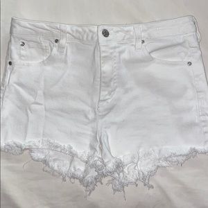 White jean shorts